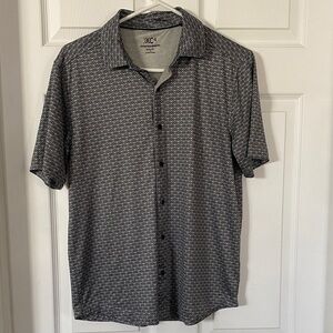 Johnston & Murphy Gray Geometric Button Down Shirt XC4